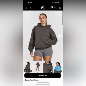 Oner Active Foundation hoodie in deep taupe.